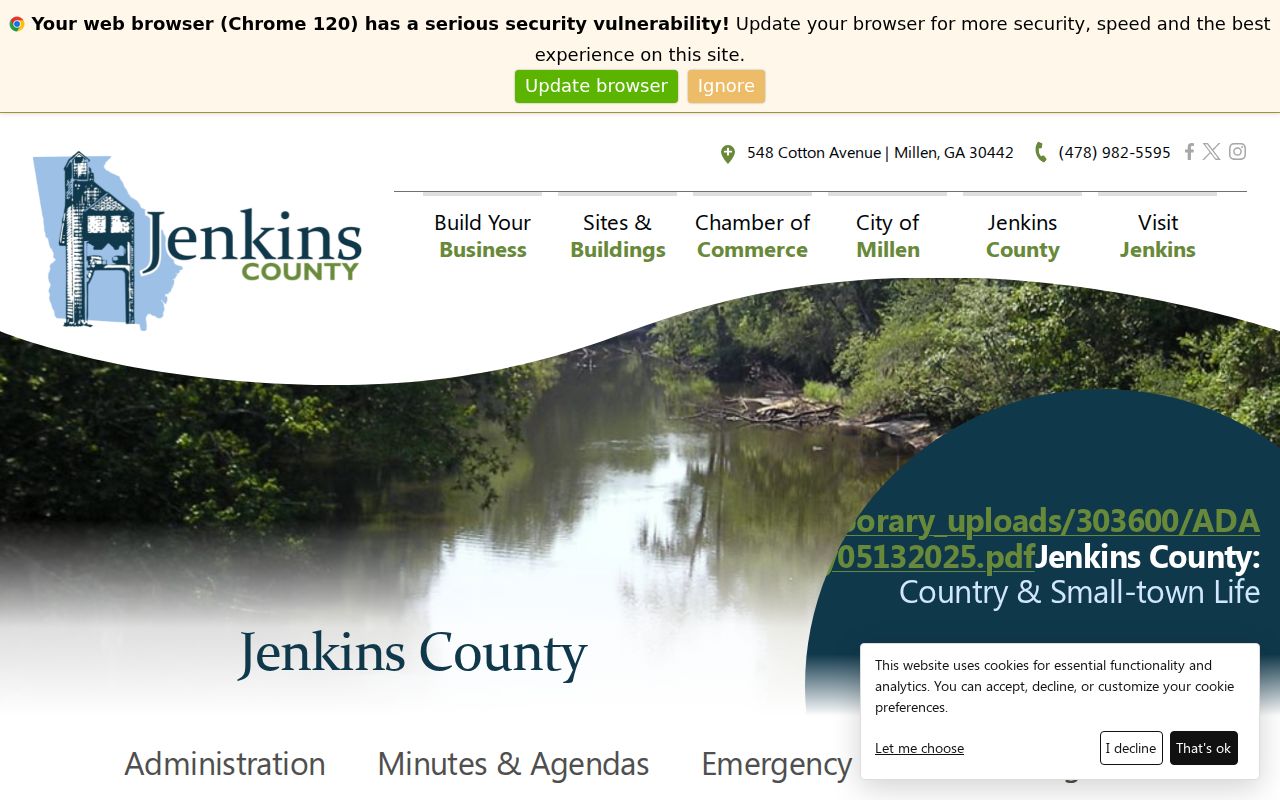 Jenkins County warrant records county seat overview